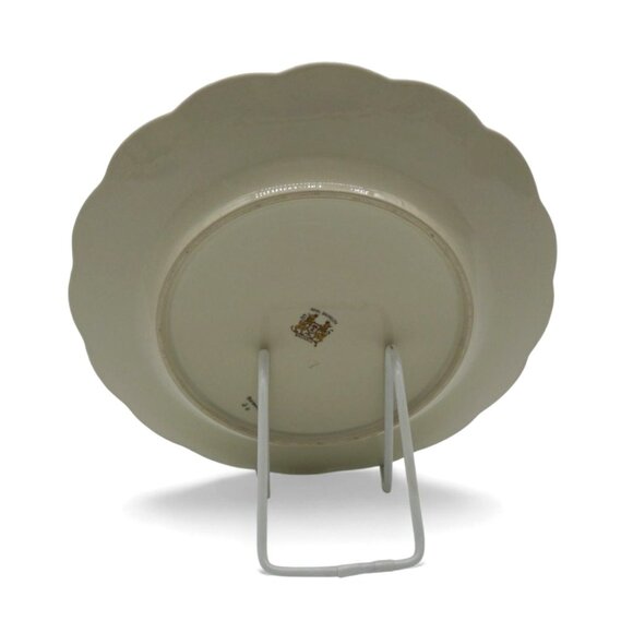 ROYAL BAYREUTH Green and Gold Floral Porcelain Plate, Germany Vintage 10.6" - Picture 11 of 12